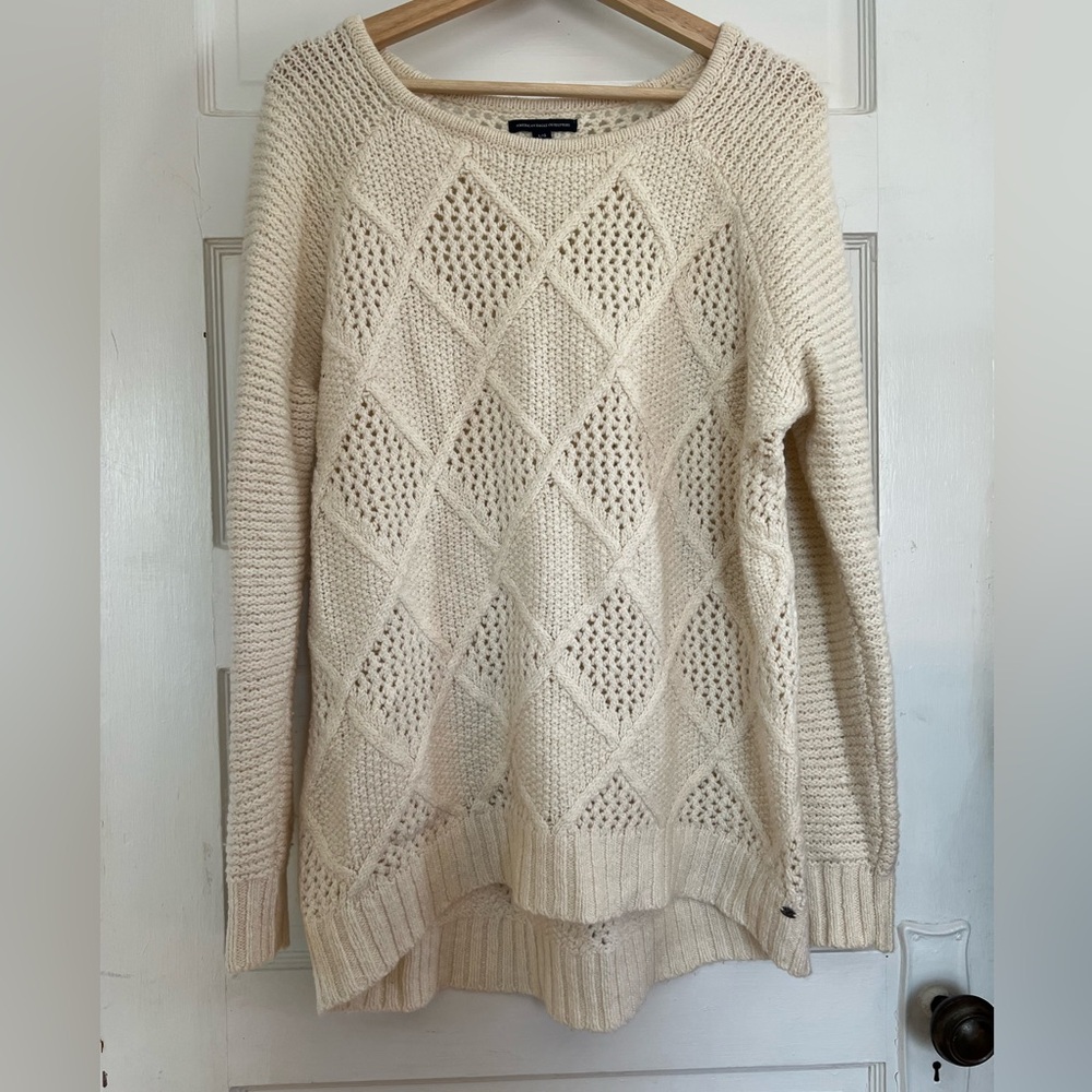 American Eagle Outfitters Cream Cowl Neck Sweater